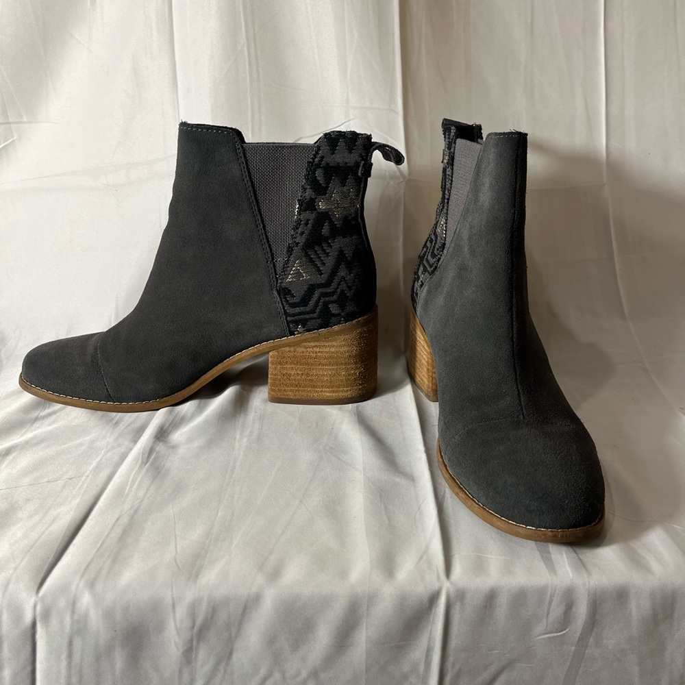 Toms Esme Forged Iron Grey & Jacquard Boots | 10 - Picture 13 of 14